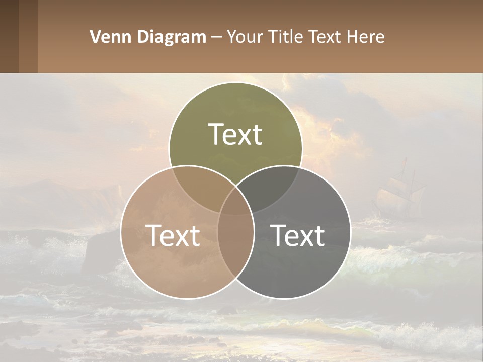 Oil Painting Ship In A Storm PowerPoint Template