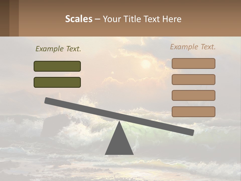 Oil Painting Ship In A Storm PowerPoint Template