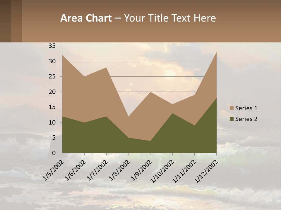 Oil Painting Ship In A Storm PowerPoint Template