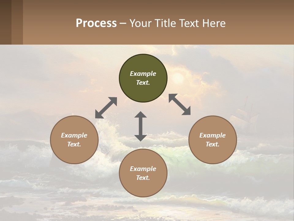 Oil Painting Ship In A Storm PowerPoint Template