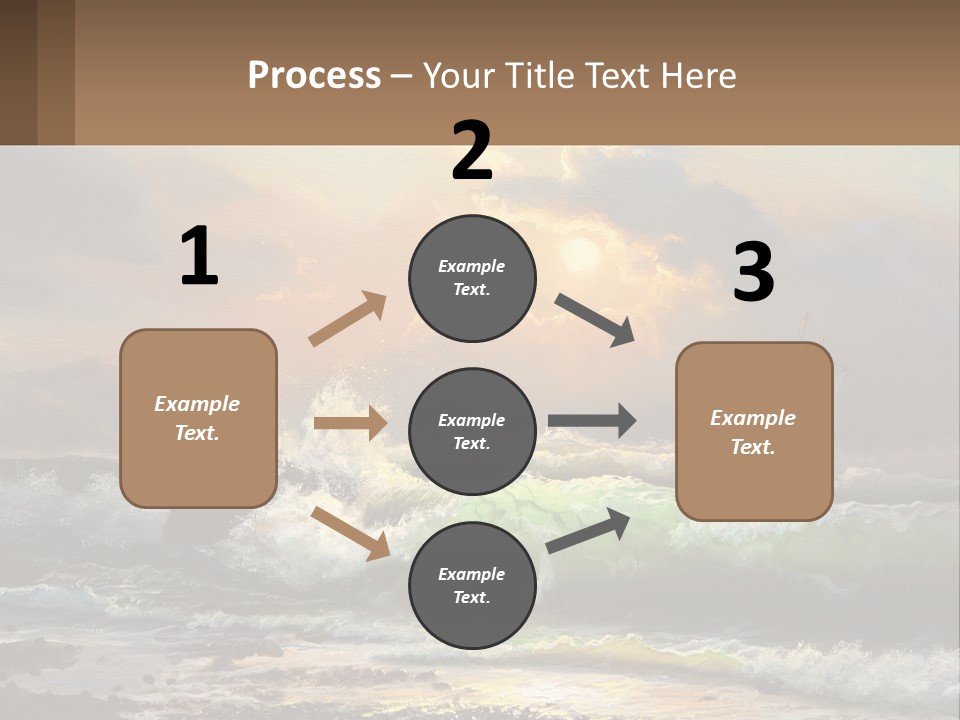 Oil Painting Ship In A Storm PowerPoint Template