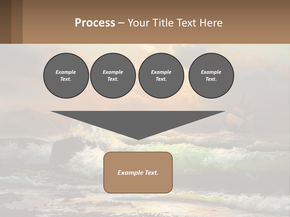 Oil Painting Ship In A Storm PowerPoint Template