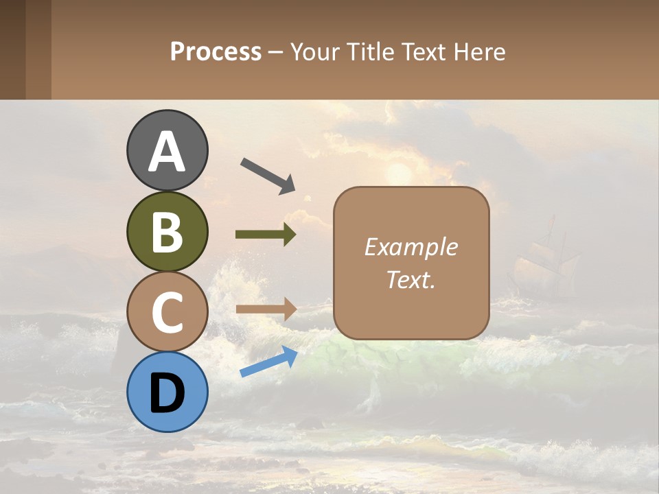 Oil Painting Ship In A Storm PowerPoint Template