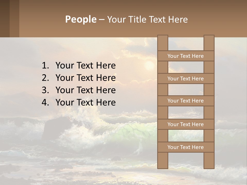 Oil Painting Ship In A Storm PowerPoint Template