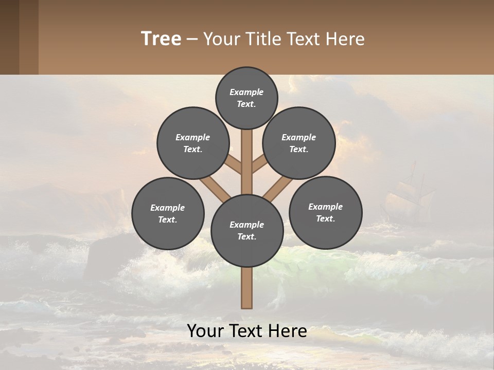 Oil Painting Ship In A Storm PowerPoint Template
