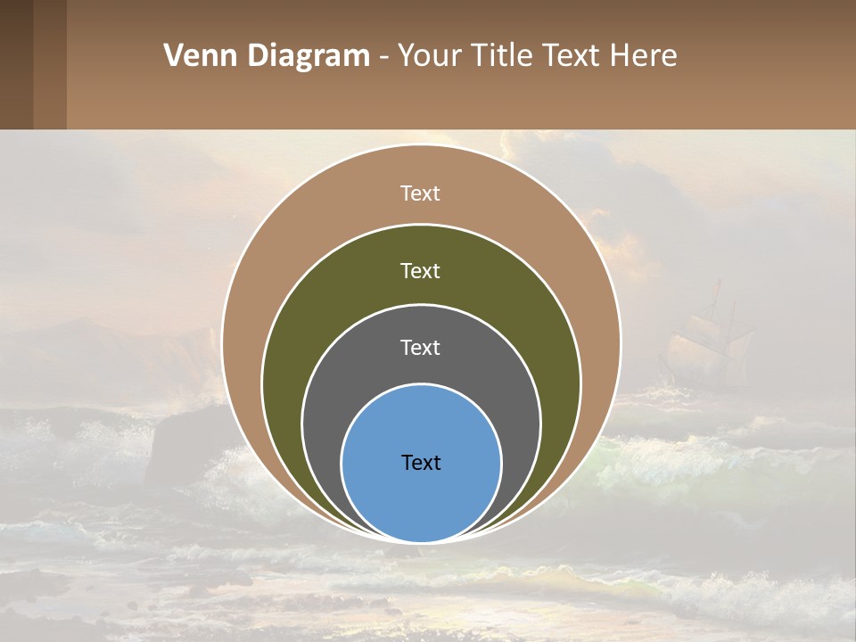 Oil Painting Ship In A Storm PowerPoint Template