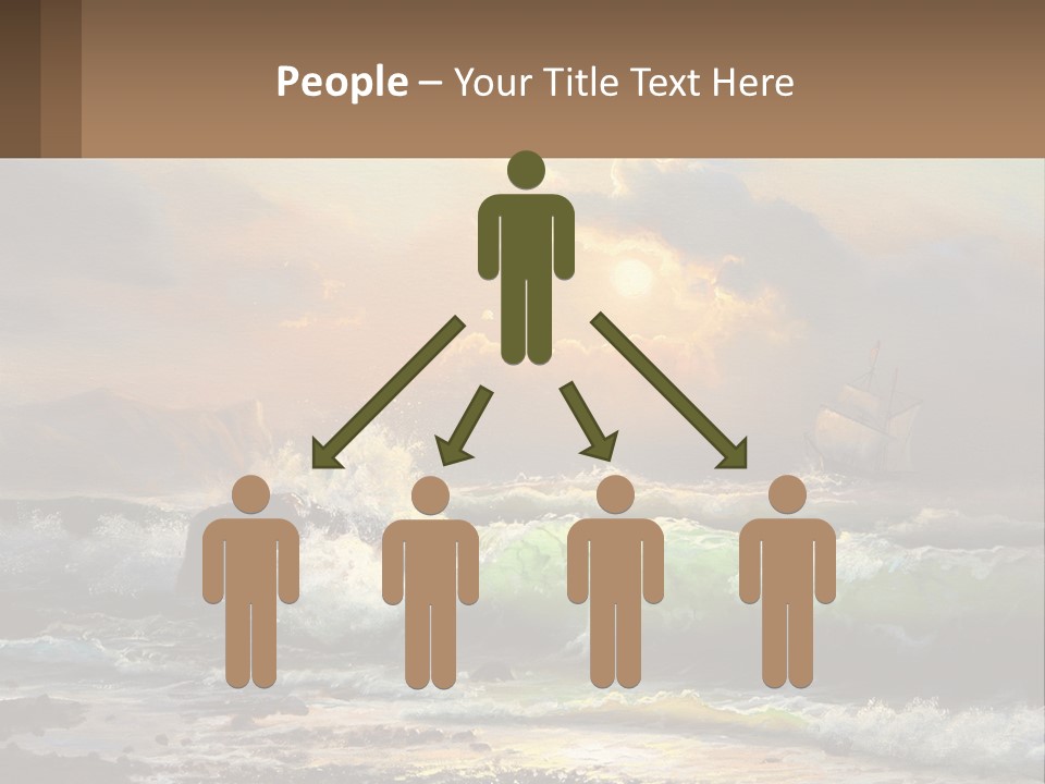 Oil Painting Ship In A Storm PowerPoint Template