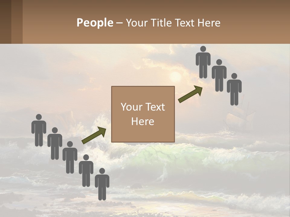 Oil Painting Ship In A Storm PowerPoint Template