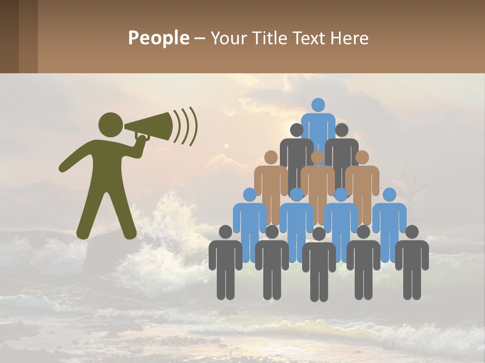 Oil Painting Ship In A Storm PowerPoint Template