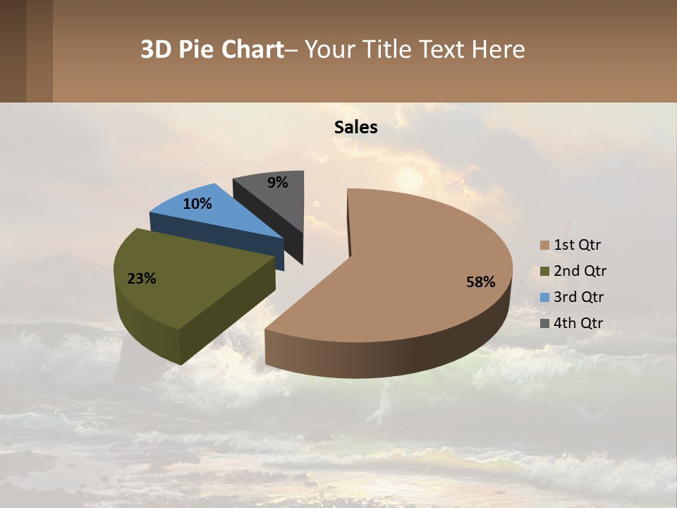 Oil Painting Ship In A Storm PowerPoint Template
