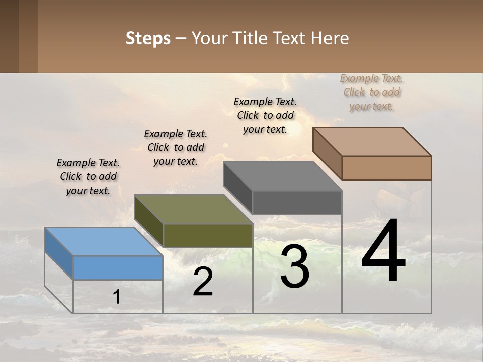 Oil Painting Ship In A Storm PowerPoint Template