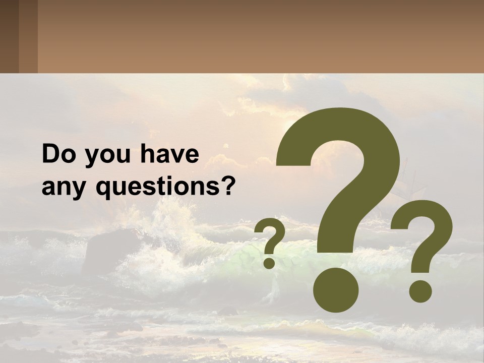 Oil Painting Ship In A Storm PowerPoint Template