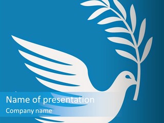 The Dove Of Peace Carries An Olive Branch PowerPoint Template