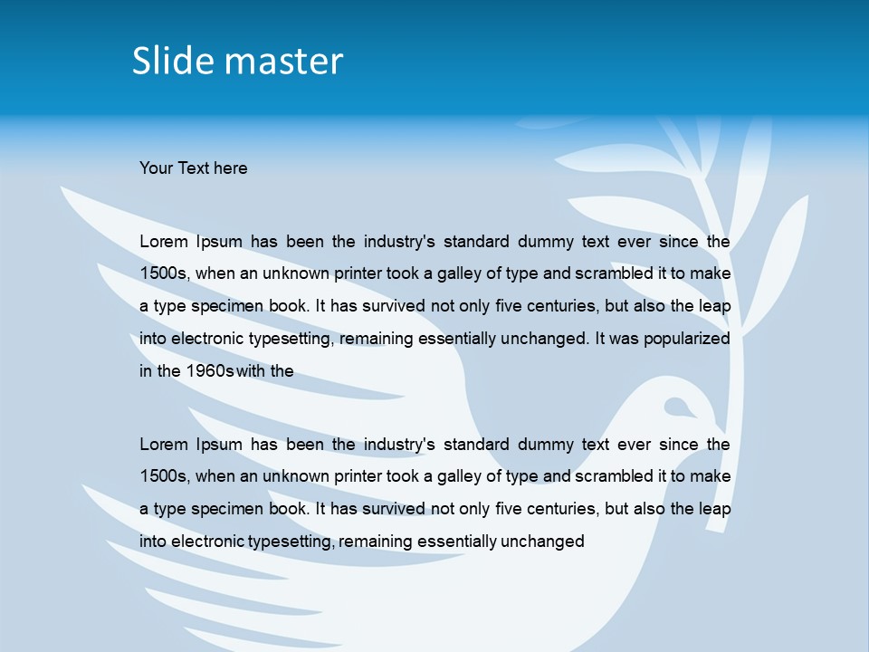 The Dove Of Peace Carries An Olive Branch PowerPoint Template