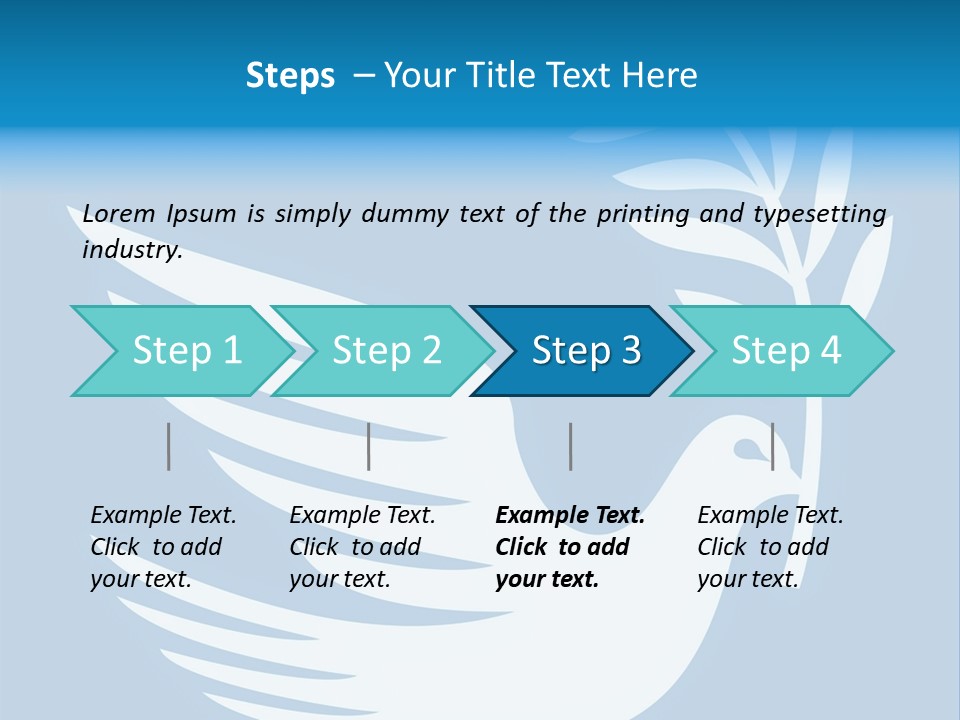 The Dove Of Peace Carries An Olive Branch PowerPoint Template