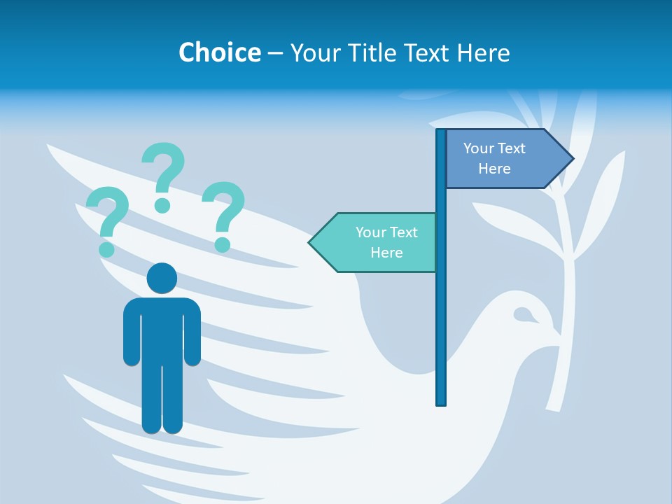 The Dove Of Peace Carries An Olive Branch PowerPoint Template