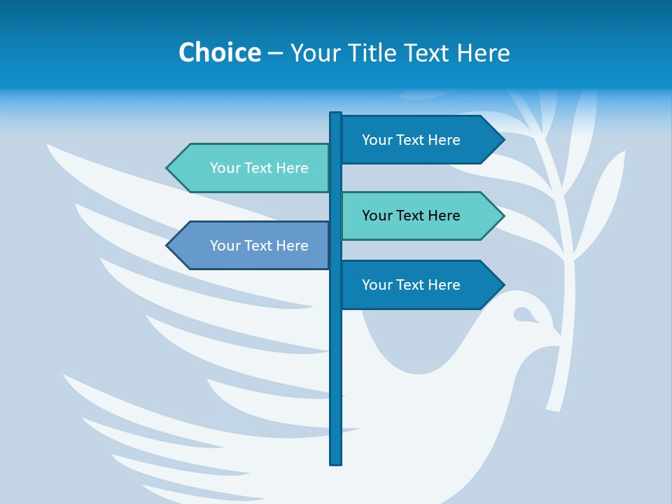 The Dove Of Peace Carries An Olive Branch PowerPoint Template