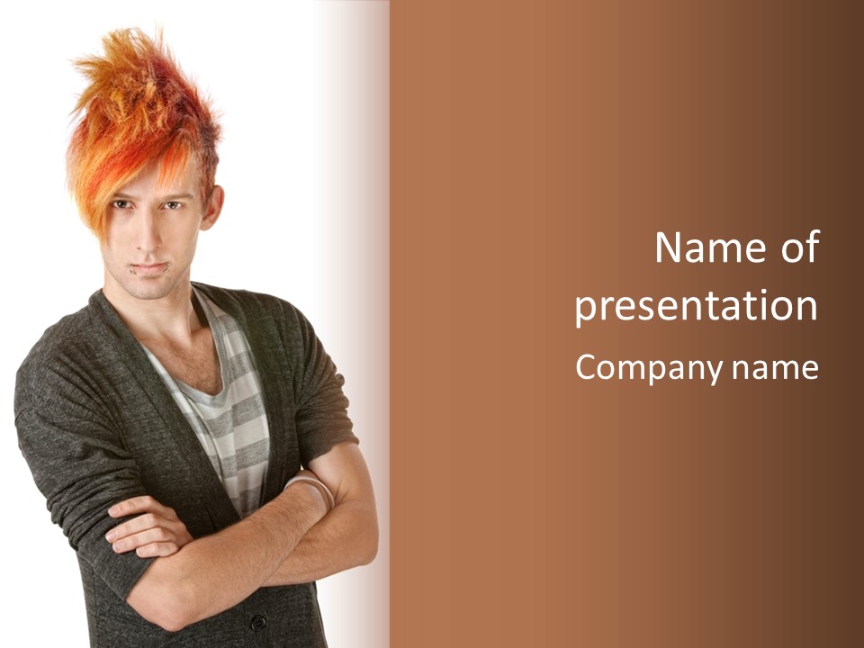 Guy With Mohawk PowerPoint Template