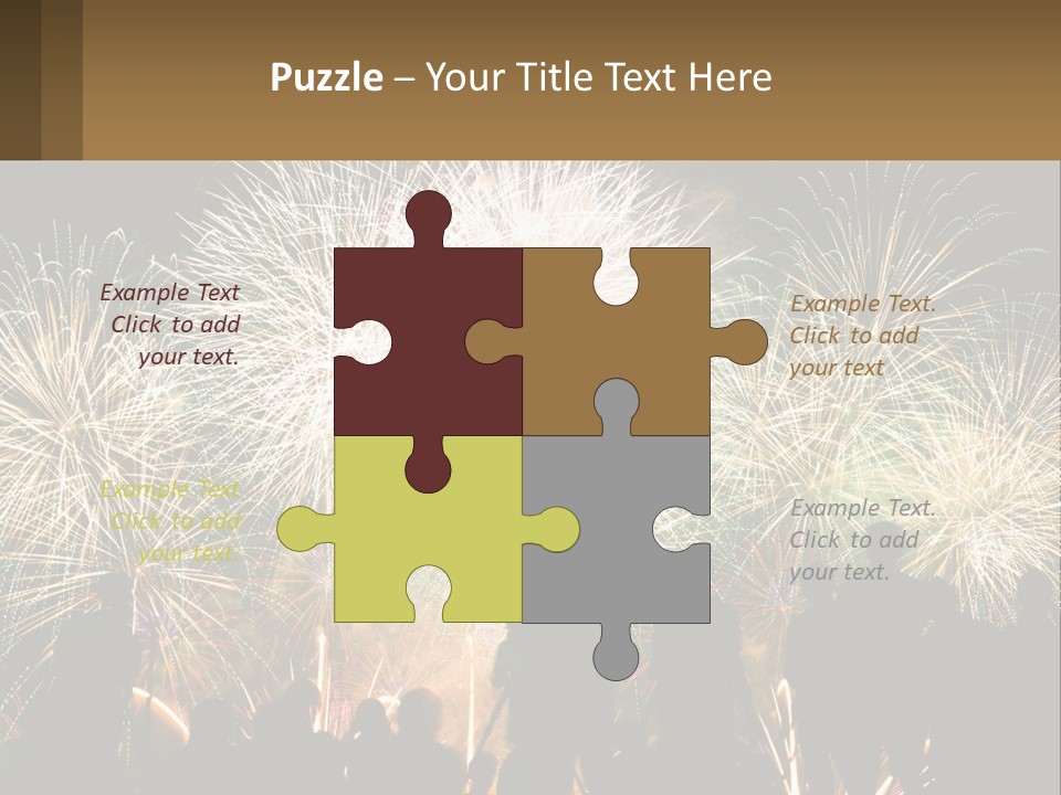 People Look At Fireworks PowerPoint Template