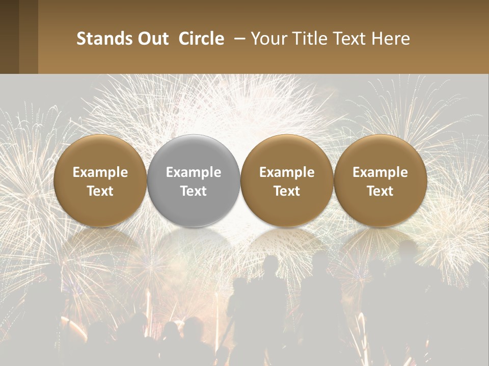 People Look At Fireworks PowerPoint Template
