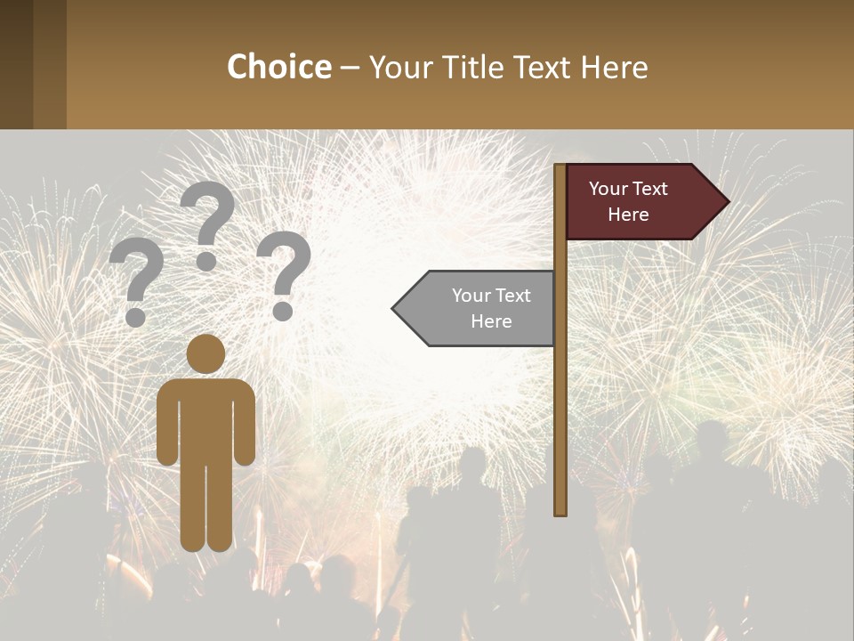 People Look At Fireworks PowerPoint Template