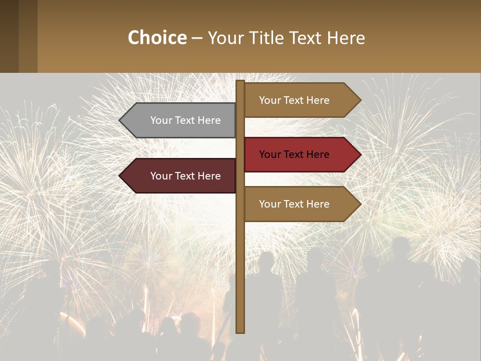 People Look At Fireworks PowerPoint Template