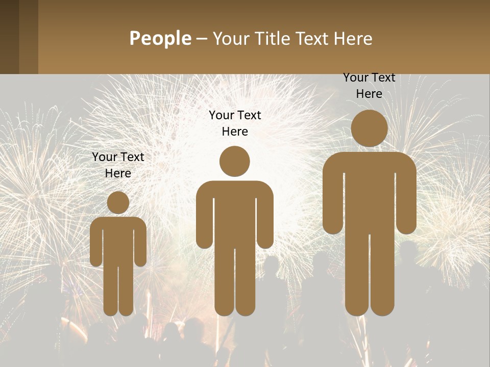 People Look At Fireworks PowerPoint Template