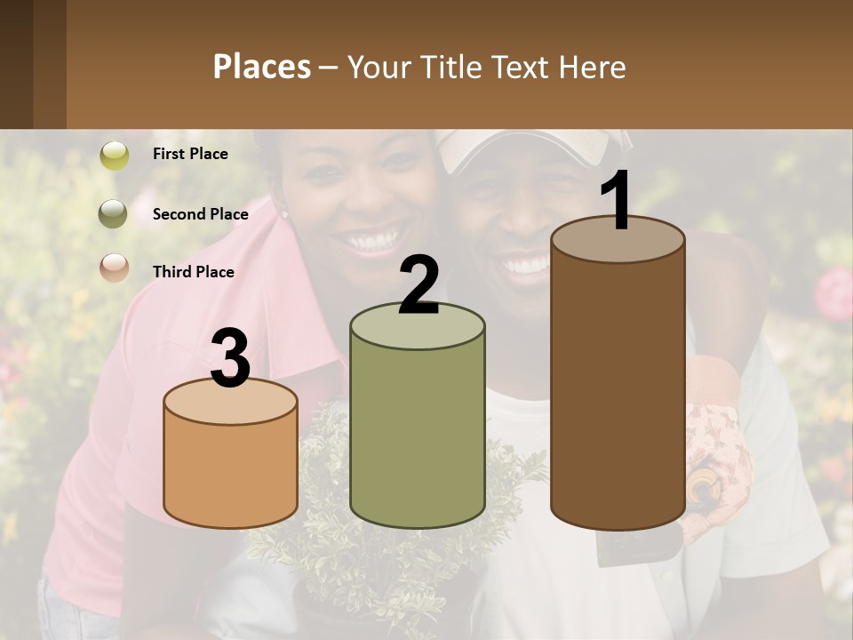 Married Couple In The Garden PowerPoint Template