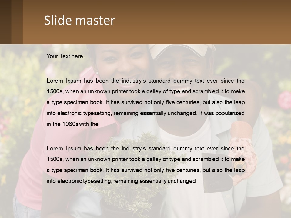 Married Couple In The Garden PowerPoint Template