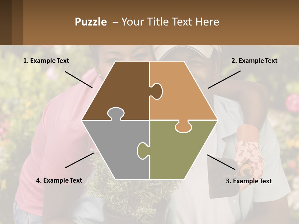 Married Couple In The Garden PowerPoint Template