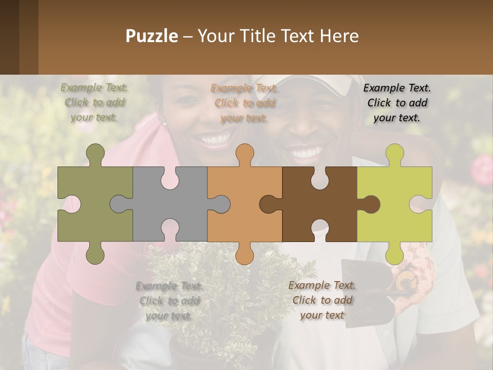 Married Couple In The Garden PowerPoint Template