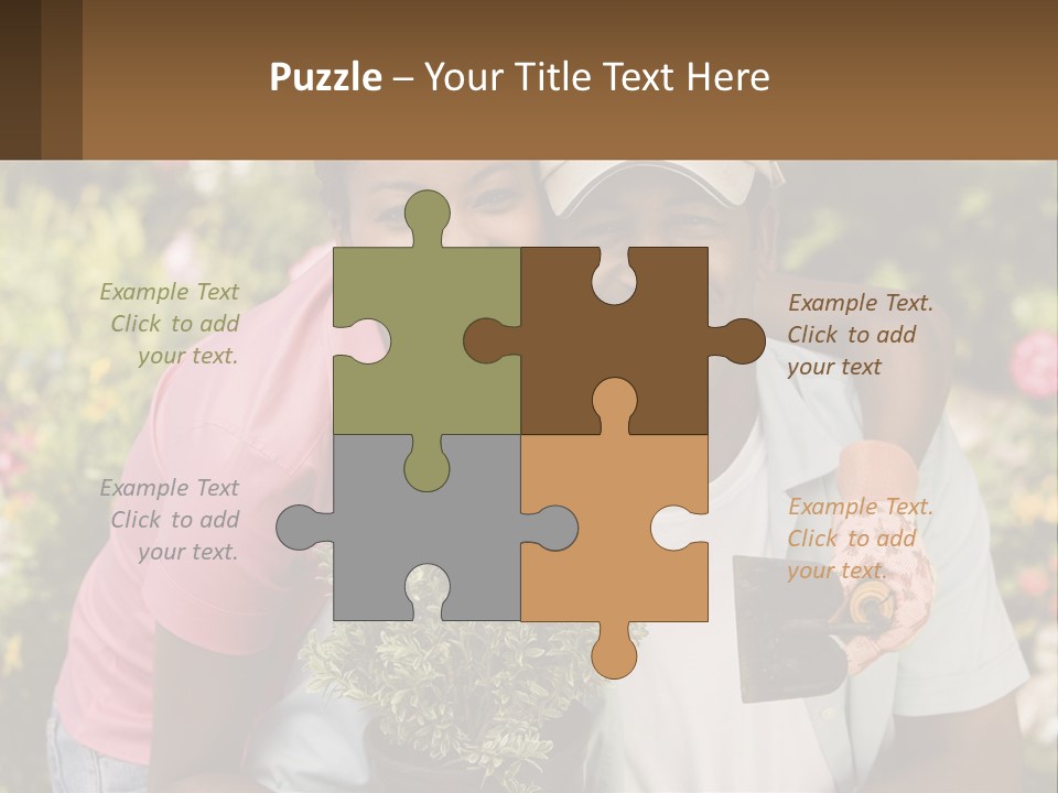 Married Couple In The Garden PowerPoint Template