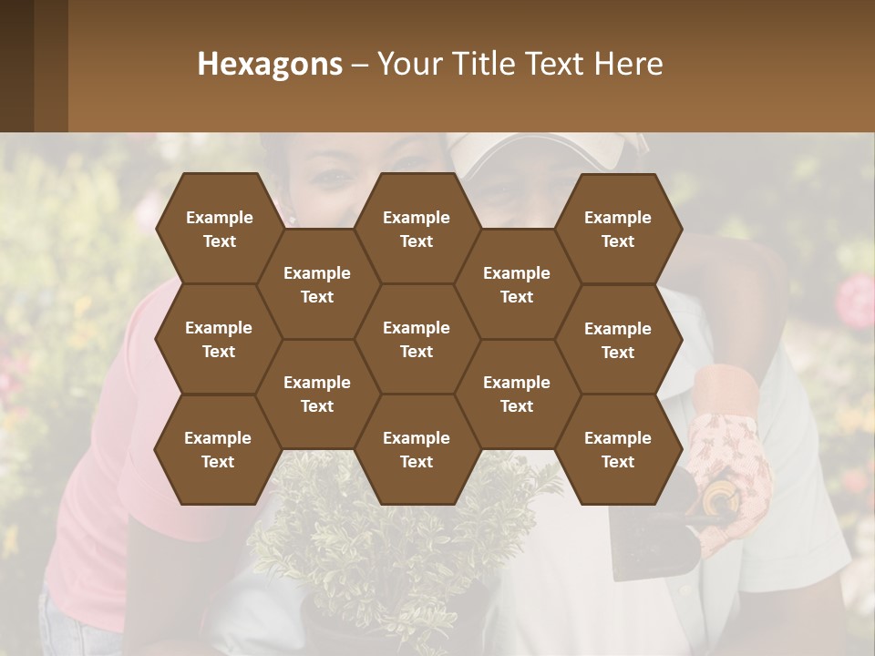 Married Couple In The Garden PowerPoint Template