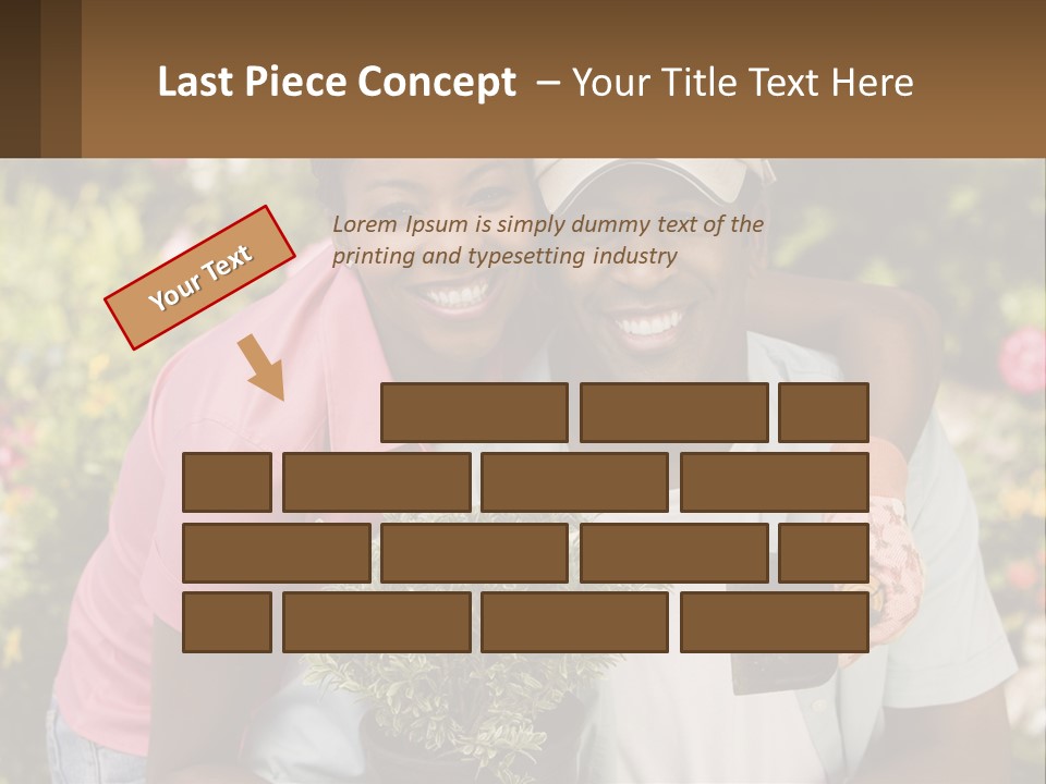 Married Couple In The Garden PowerPoint Template