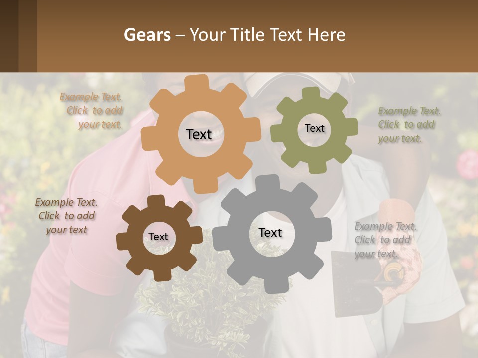 Married Couple In The Garden PowerPoint Template