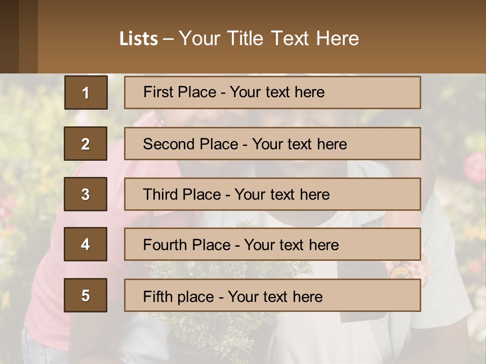 Married Couple In The Garden PowerPoint Template