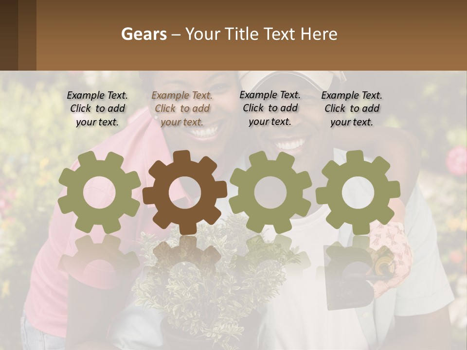 Married Couple In The Garden PowerPoint Template