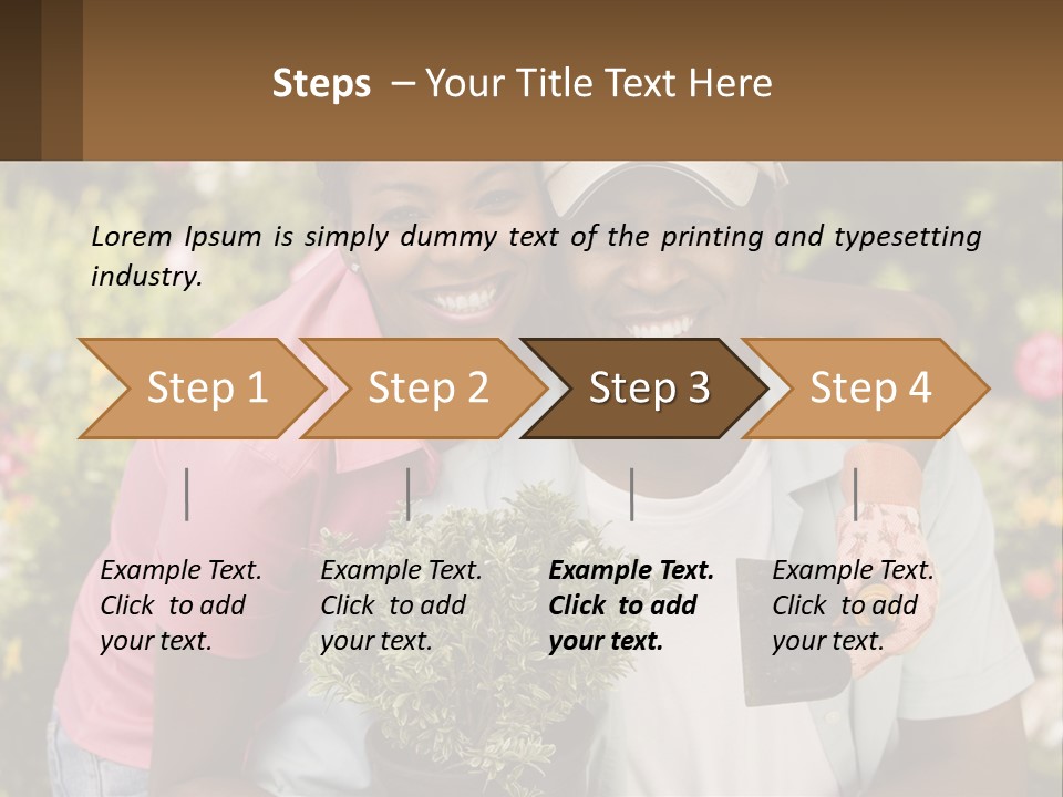Married Couple In The Garden PowerPoint Template