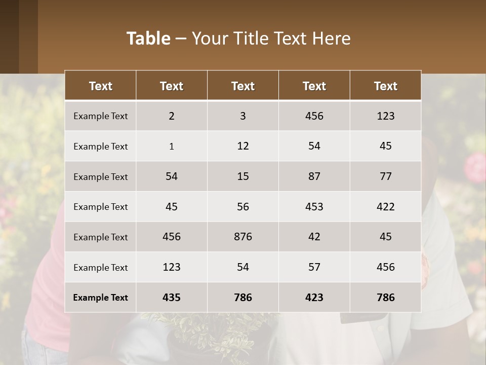 Married Couple In The Garden PowerPoint Template