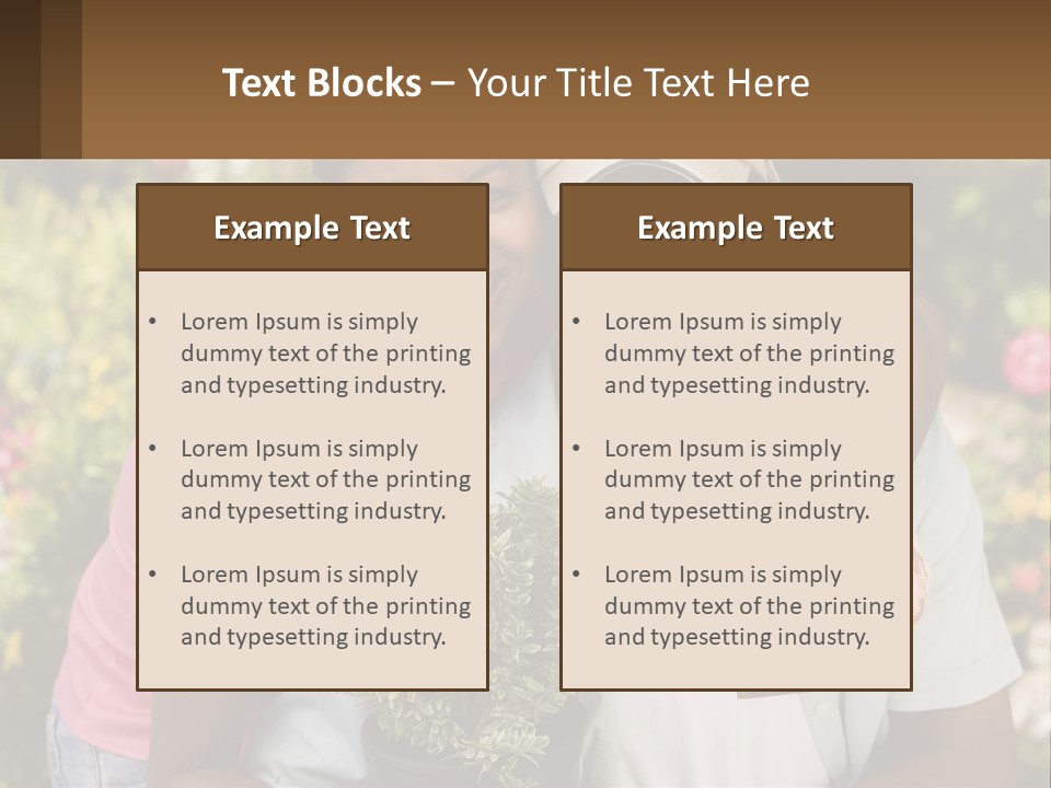 Married Couple In The Garden PowerPoint Template