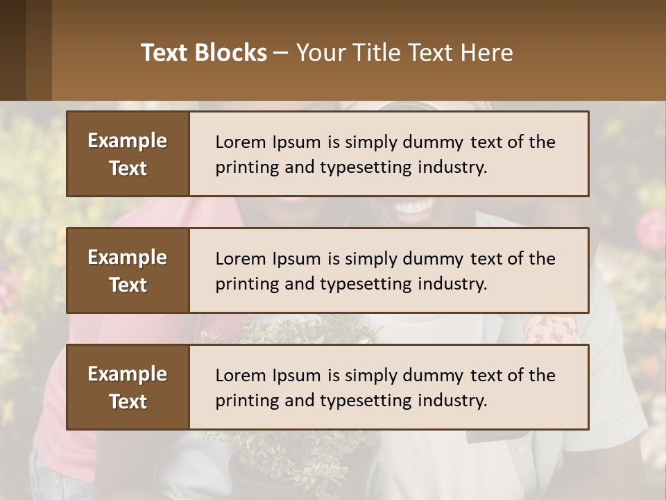 Married Couple In The Garden PowerPoint Template