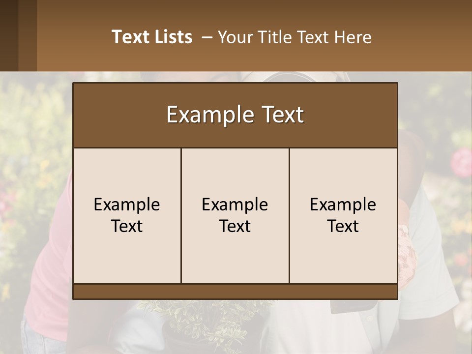 Married Couple In The Garden PowerPoint Template