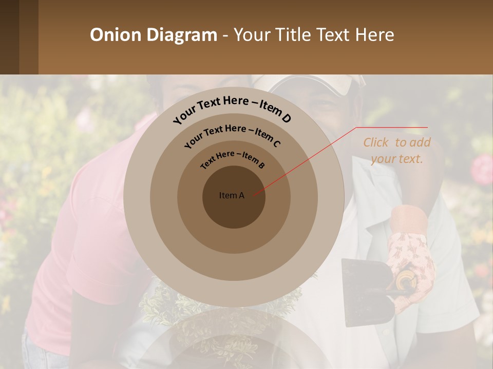 Married Couple In The Garden PowerPoint Template