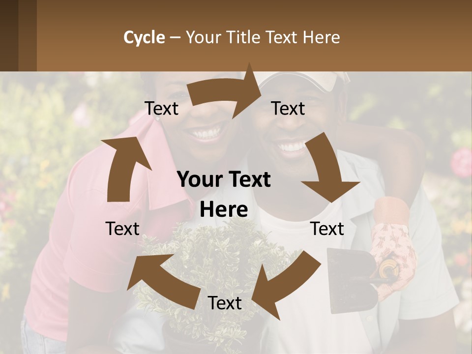 Married Couple In The Garden PowerPoint Template