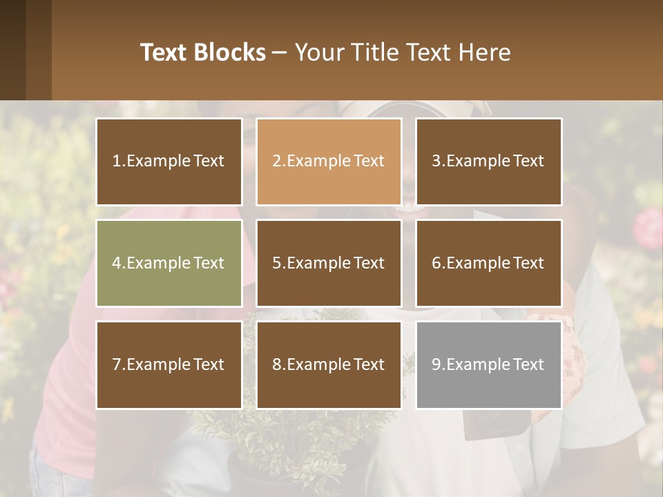 Married Couple In The Garden PowerPoint Template