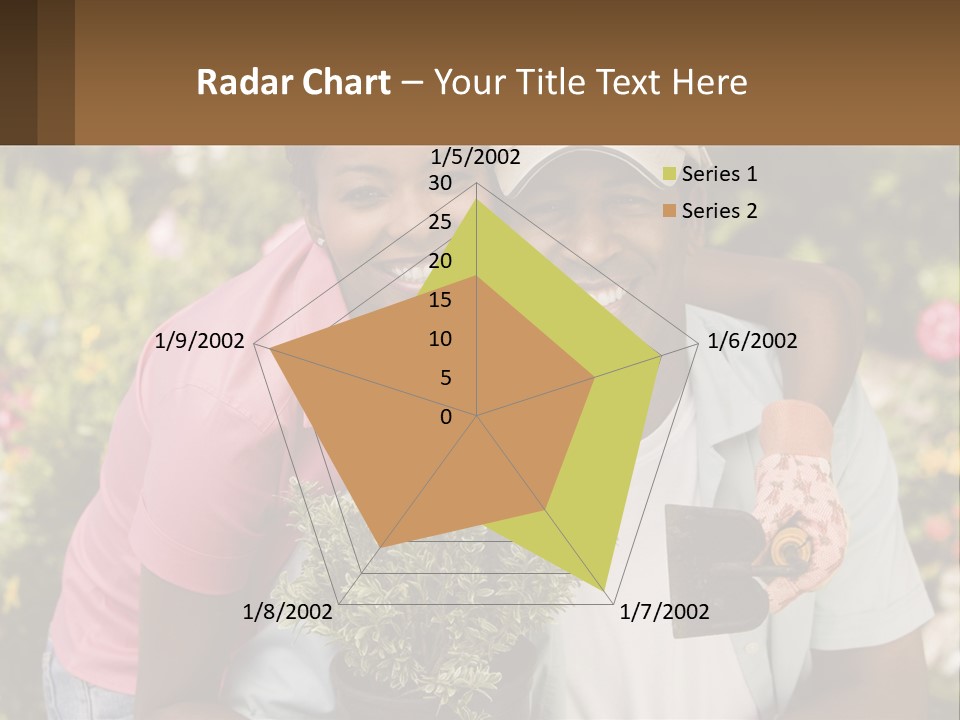 Married Couple In The Garden PowerPoint Template