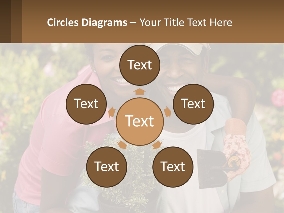 Married Couple In The Garden PowerPoint Template