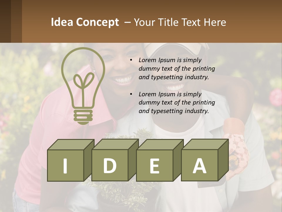 Married Couple In The Garden PowerPoint Template