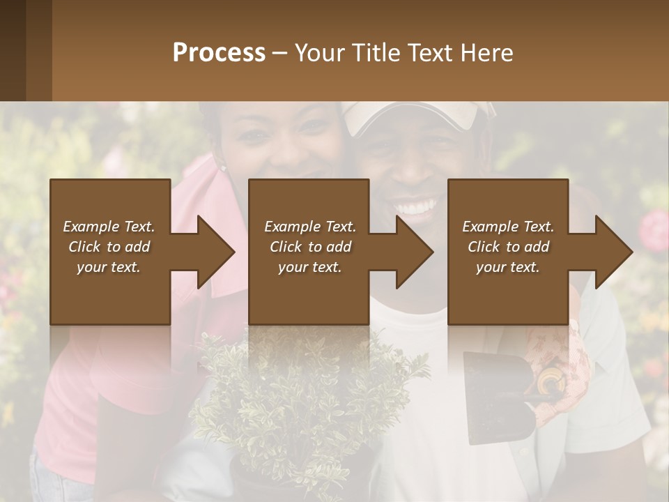 Married Couple In The Garden PowerPoint Template