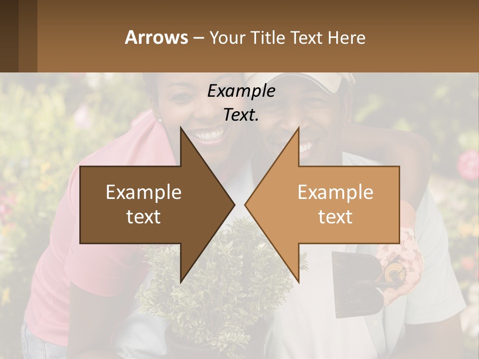 Married Couple In The Garden PowerPoint Template